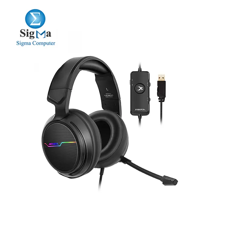 XIBERIA V20 Gaming Headset with USB Port and 7.1 Surround Sound  LED Light  Mic and Soft Earmuffs Gaming Headphone for PC Laptop Desktop